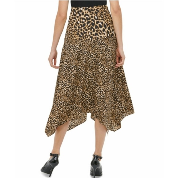 Calvin Klein Leopard Print Asymmetrical Hem Skirt - Picture 5 of 5